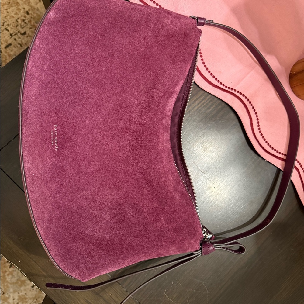 💜 Price Drop 💜 Kate Spade Rich Purple Suede Shoulder Bag